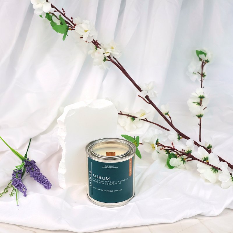 Aurum - Red Algae, Sea Salt, Ambrette, Wood Sage, Grapefruit, Jo Malone Inspired, Earthy Candle