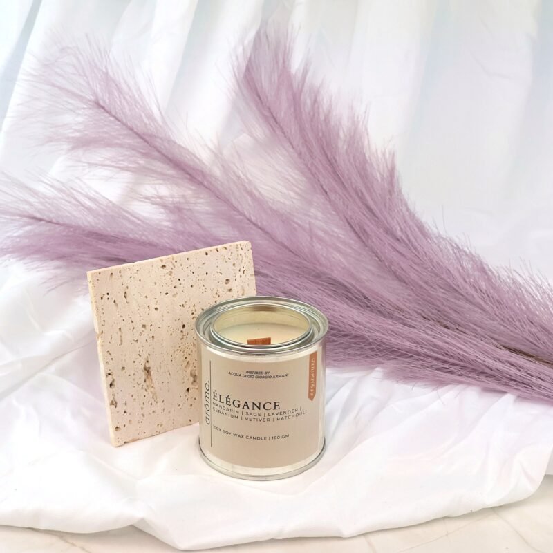 Élégance - Mandarin, Sage, Vetiver, Lavender, Patchouli, Masculine Soy Candle, Aromatic Woody - Image 3