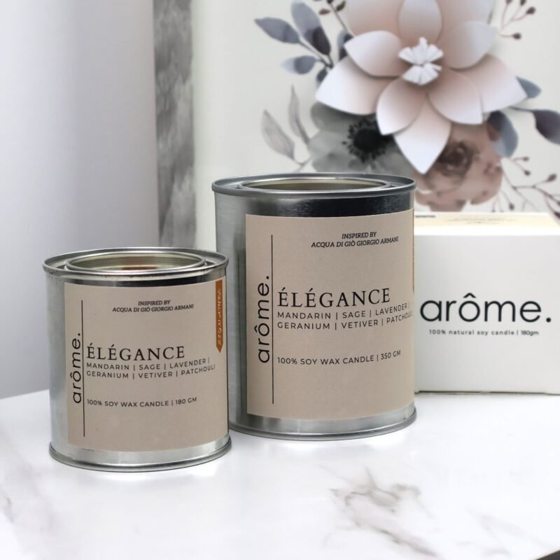 Élégance - Mandarin, Sage, Vetiver, Lavender, Patchouli, Masculine Soy Candle, Aromatic Woody - Image 4