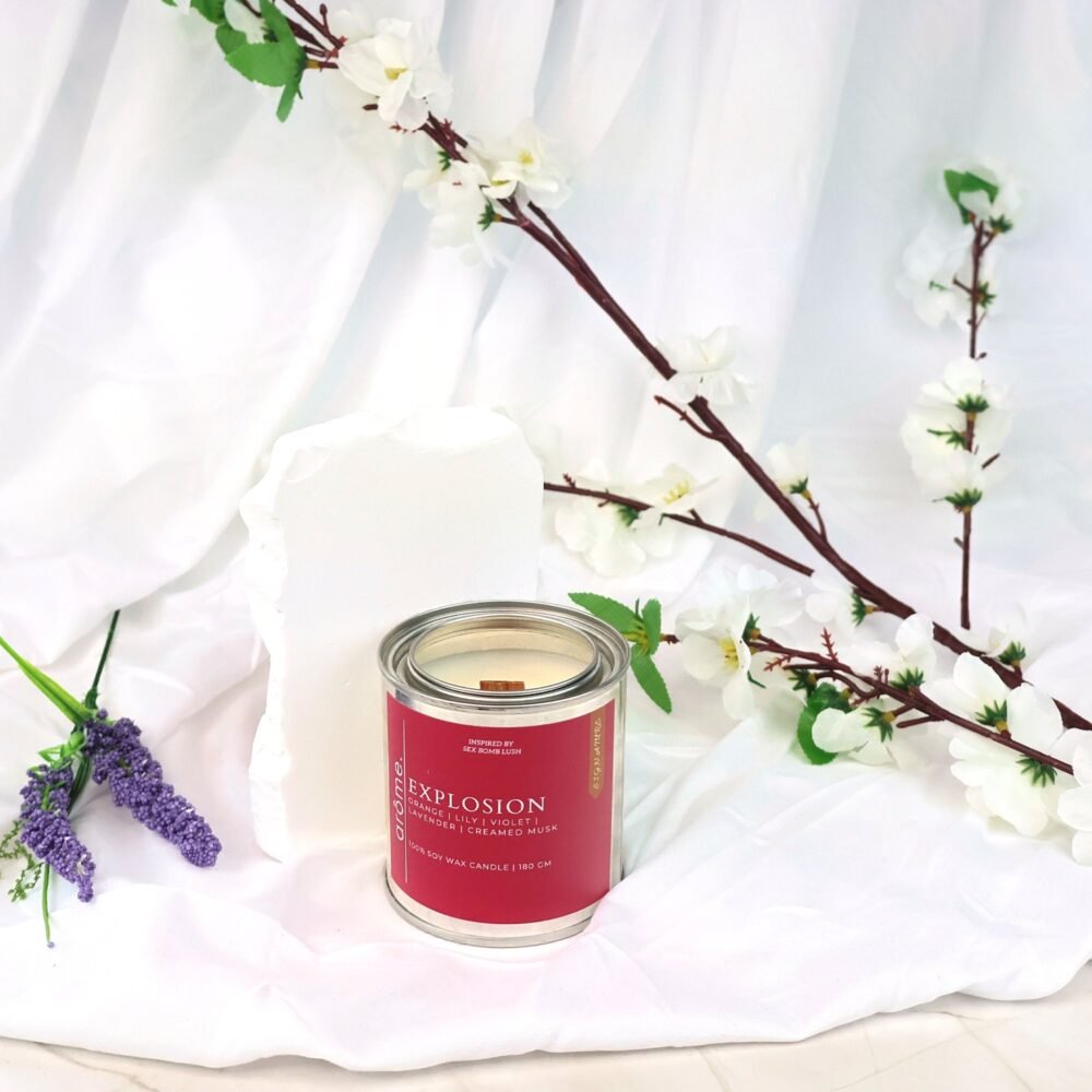 Explosion - Orange, Lily, Violet, Lavender, Creamed Musk Candle, Luxury Floral Candle, Vegan Soy Candle