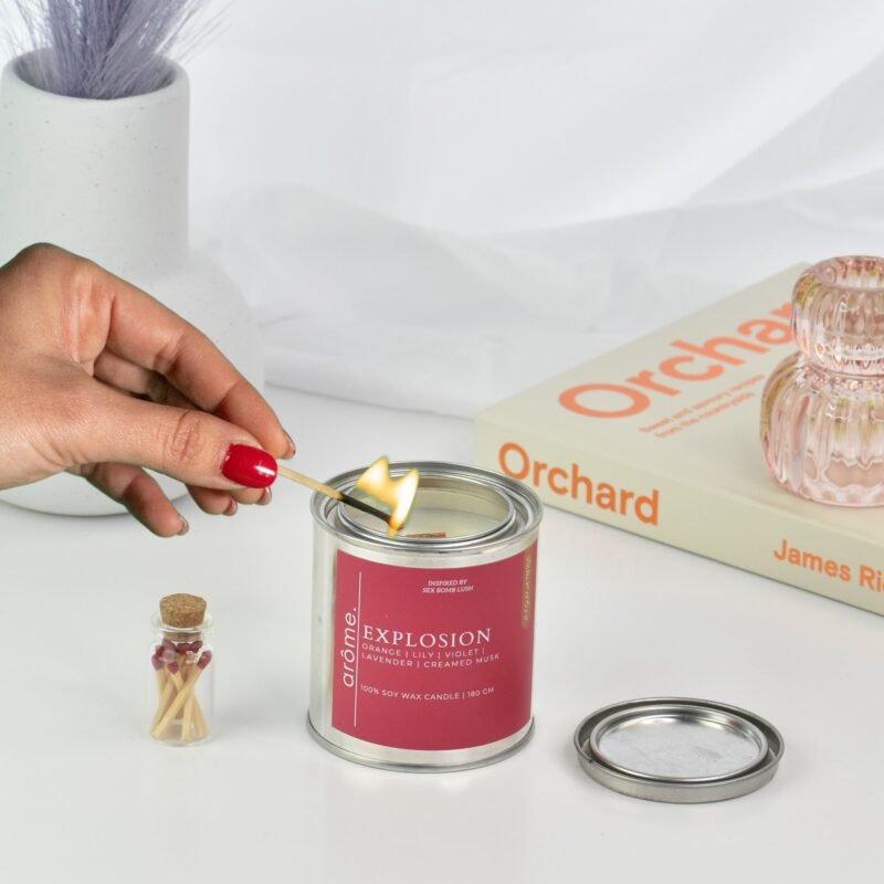 Explosion - Orange, Lily, Violet, Lavender, Creamed Musk Candle, Luxury Floral Candle, Vegan Soy Candle - Image 2