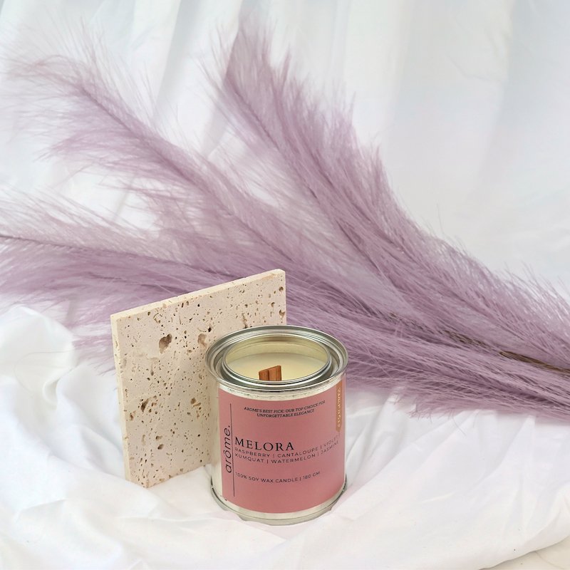Melora Fruity Floral Soy Candle – Raspberry, Cantaloupe, watermelon & Jasmine Scent